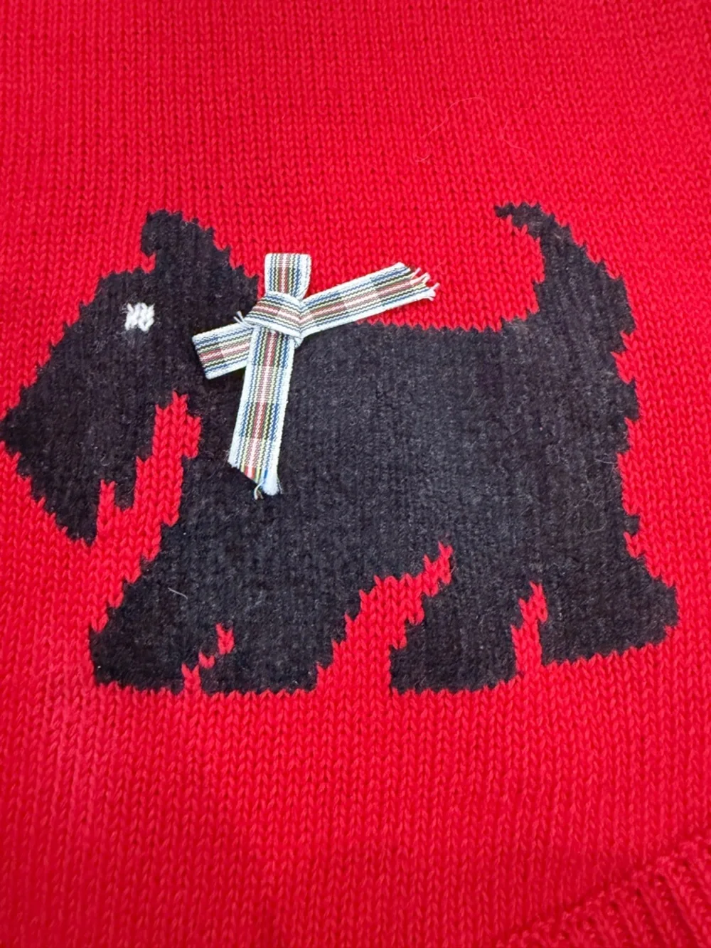Talbots Susan Bristol Scottie Dog Sweater Vest with Argyle Bows Velvet Buttons S - Picture 3 of 7